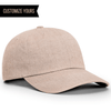 tan Personalized Richardson 252L  Premium 100% Linen Dad Hat Bulk Custom Logo as sewn on leather patch, tag or  embroidered patch