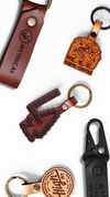best high quality custom engraved logo leather keychains in bulk wholesale for business or promotional events with non toxic sustainable vegetable tanned full grain leather