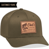 bulk custom flexfit 6277 structured wooly solid cap with customizeable leather patch logo