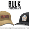 custom hats with logo on leather patch and embroidery in bulk on trucker hats