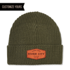 custom leather patch knit hat c908