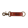 quality customized leather keychain fob with real genuine full grain leather custom engraved logo in bulk for business or company promo events 100% made in usa