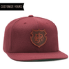 red 6089m leather patch hats with custom logo wholesale