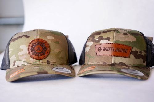 multicam hats with custom patch design