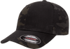 custom 6277mc camo hat with leather patch