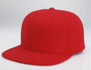Red 6 PANEL WOOL CUSTOM SNAPBACK cap for promotional Embroidery & laser engraving leather patch