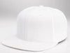 White 6 PANEL WOOL CUSTOM SNAPBACK cap for Embroidery & laser engraving leather patch