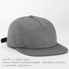 Grey PINCH Cotton Unstructured CUSTOM STRAPBACK cap for Embroidery & engraving leather patch
