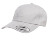 Light Grey Custom Peached Cotton Twill Dad Cap for Embroidery and Laser engraved leather patch