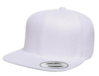 Custom white Snapback cap for personalized promotional Laser engraved leather patch and Embroidery
