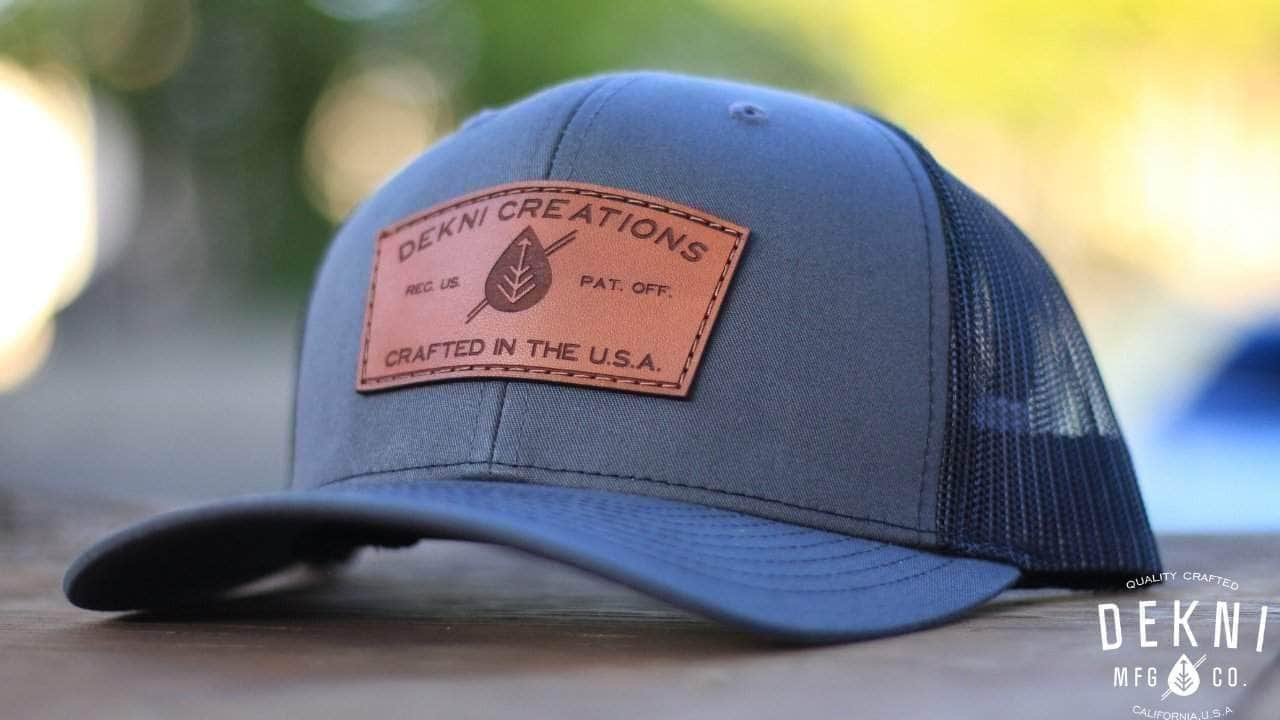 custom leather patch hats by dekni creations