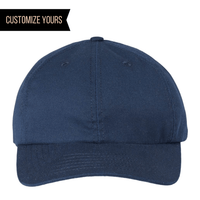 navy 100% made in usa dad hat baseball cap customized with your logo in bulk with leather patch and embroidery