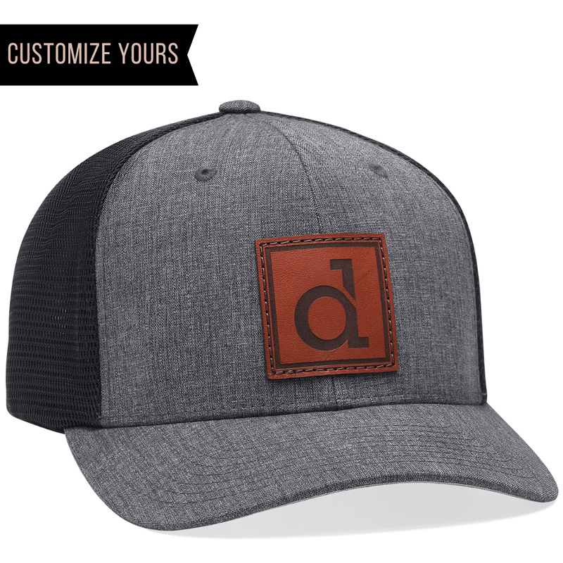 Custom FLEXFIT 110 | | Hats With Dekni Discounts Logo - Leather Your Patch Bulk Creations