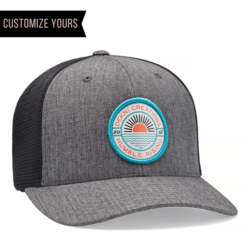 | | 110 Dekni FLEXFIT Patch Custom With Leather - Logo Discounts Hats Creations Bulk Your