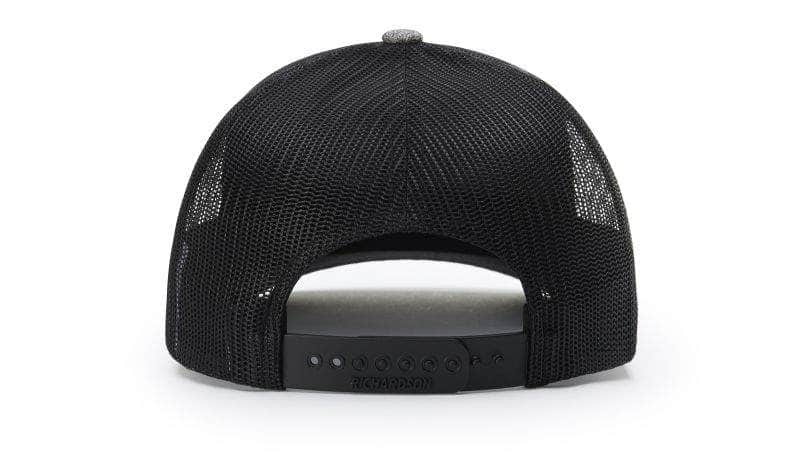 Back Richardson 115CH – Low-Profile Heathered Trucker Hat | Custom Hats with Your Logo in Bulk-Navy Heather/Navy-Dekni-Creations