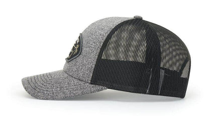 Side Richardson 115CH – Low-Profile Heathered Trucker Hat | Custom Hats with Your Logo in Bulk-Navy Heather/Navy-Dekni-Creations