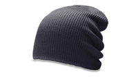 149 Richardson Super Slouch Uncuffed Knit Beanie with custom logo tag in bulk made in usa sustainable caps gun metal
