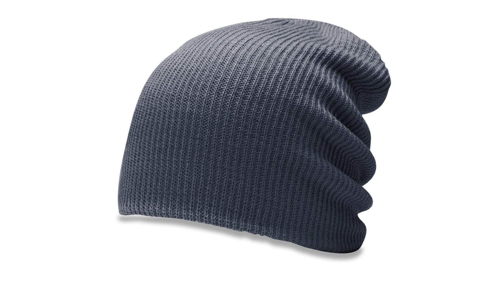 149 Richardson Super Slouch Uncuffed Knit Beanie with custom logo tag in bulk made in usa sustainable caps slate