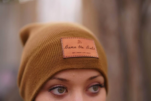 leather patch beanies in bulk