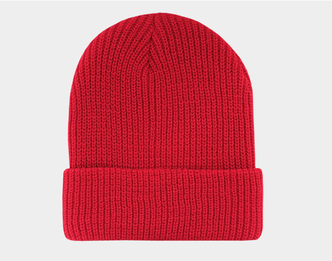 600 – Cuffed Beanie | Custom Beanies with Your Logo in Bulk-Red-Dekni-Creations