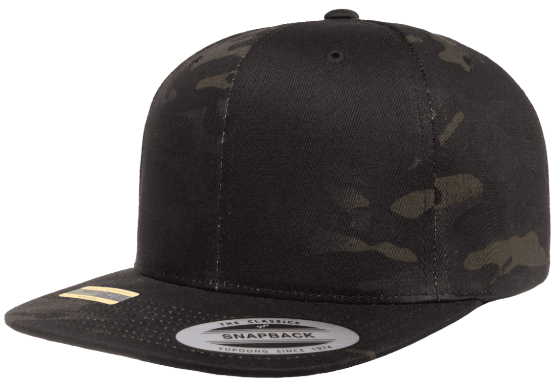 bulk custom black Multicam hats 6089mc flatbill 