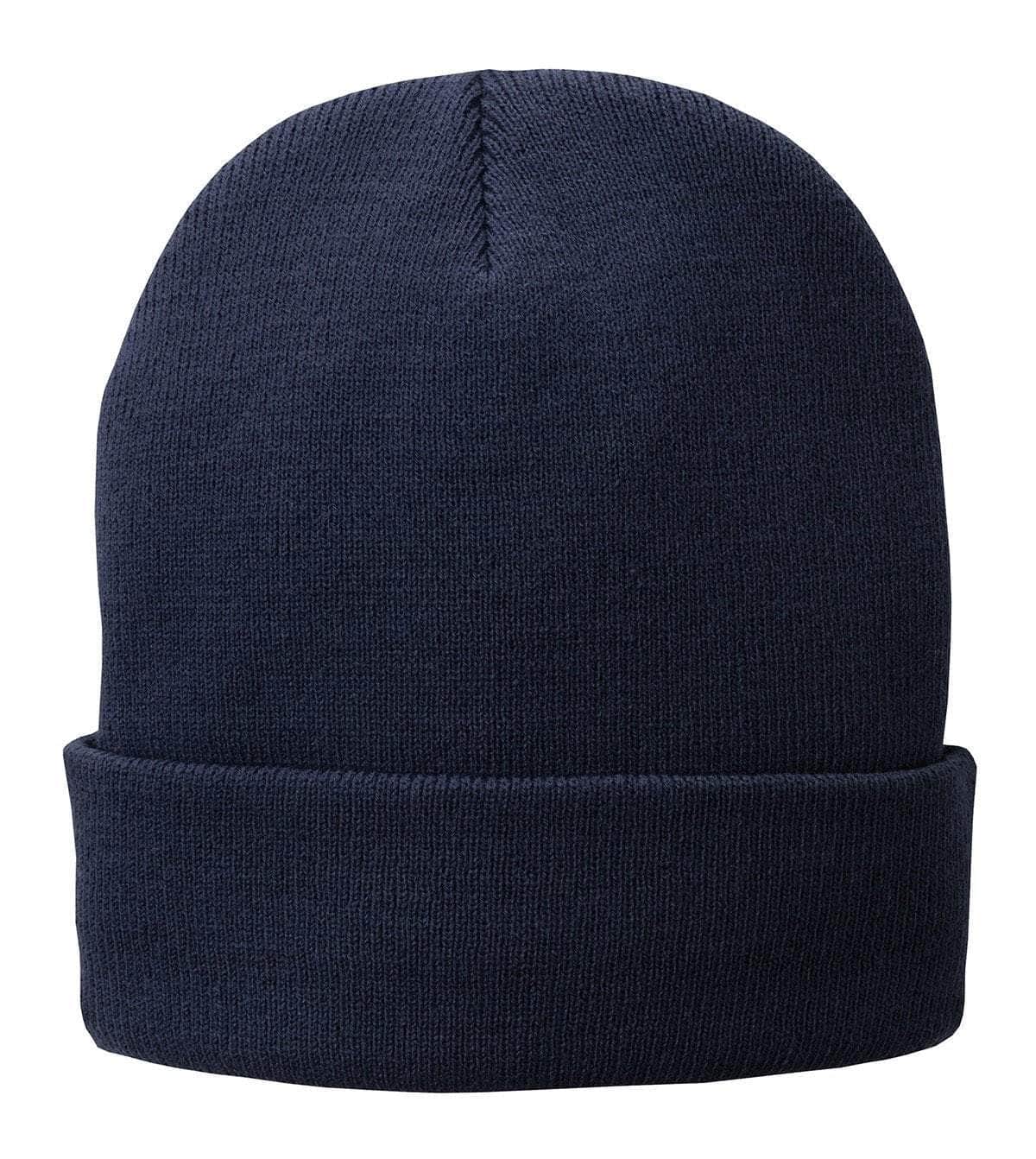 CP90L Port & Company® – Fleece-Lined Cuffed Knit Beanie | Custom Hats with Your Logo in Bulk-Navy-Dekni-Creations