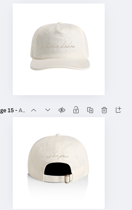 E Hana Kākou Linen Hat – No Ka Pono Embroidered Back (Wholesale)