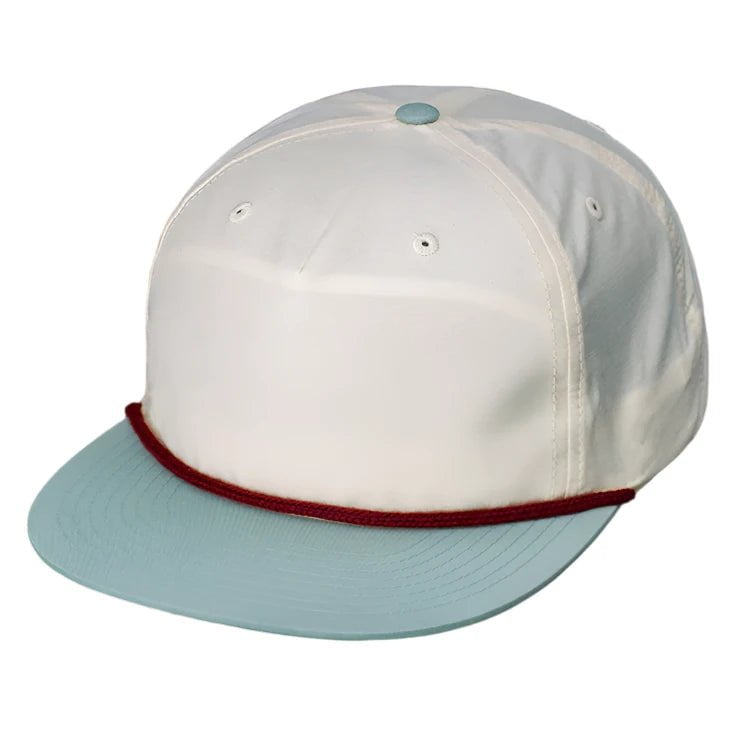 off white seafoam maroon C55-N - (Unbranded) PINCH FRONT NYLON GRANDPA STRUCTURED SNAPBACK FLAT BILL HAT (Bulk Custom with Your Logo)