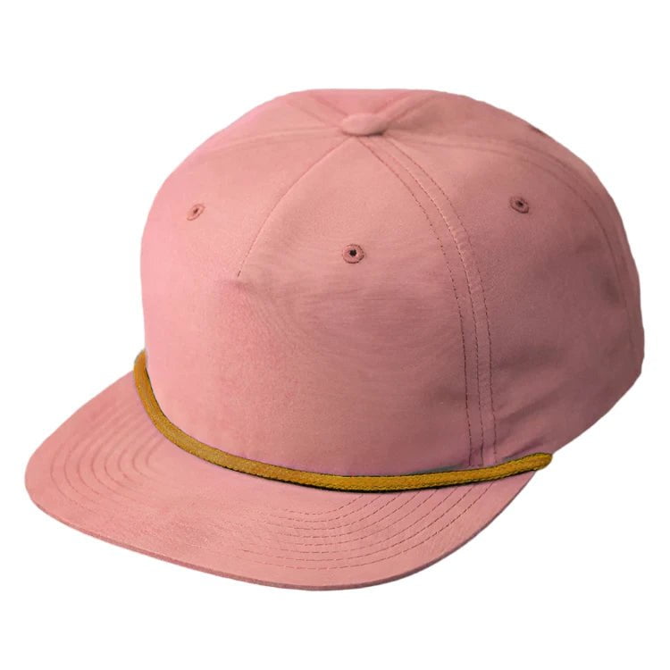 salmon gold C55-N - (Unbranded) PINCH FRONT NYLON GRANDPA STRUCTURED SNAPBACK FLAT BILL HAT (Bulk Custom with Your Logo)
