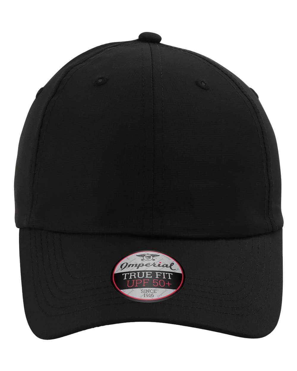 Imperial X210P – Sustainable 100% Recycled Performance Dad Hat with UPF 50 | Custom Hats with Your Logo in Bulk-Black-Dekni-Creations