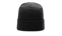 black custom logo folded tag stocking hat beanie with cuff   in bulk with leather tags, woven labels, embroidered patches