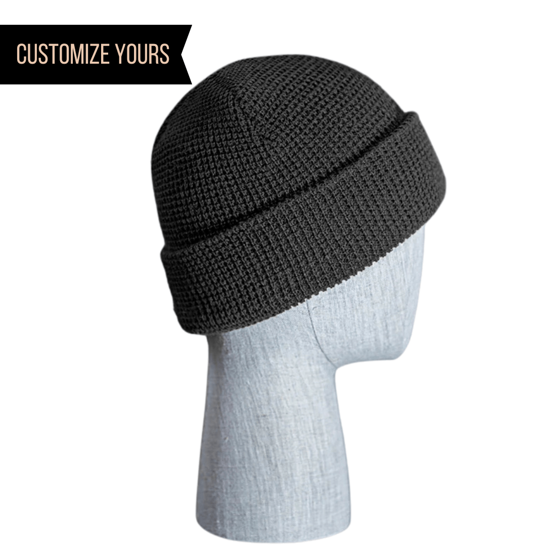 C05-A – Waffle Knit Beanie | Custom Beanies with Your Logo in Bulk-Heather Charcoal-Dekni-Creations