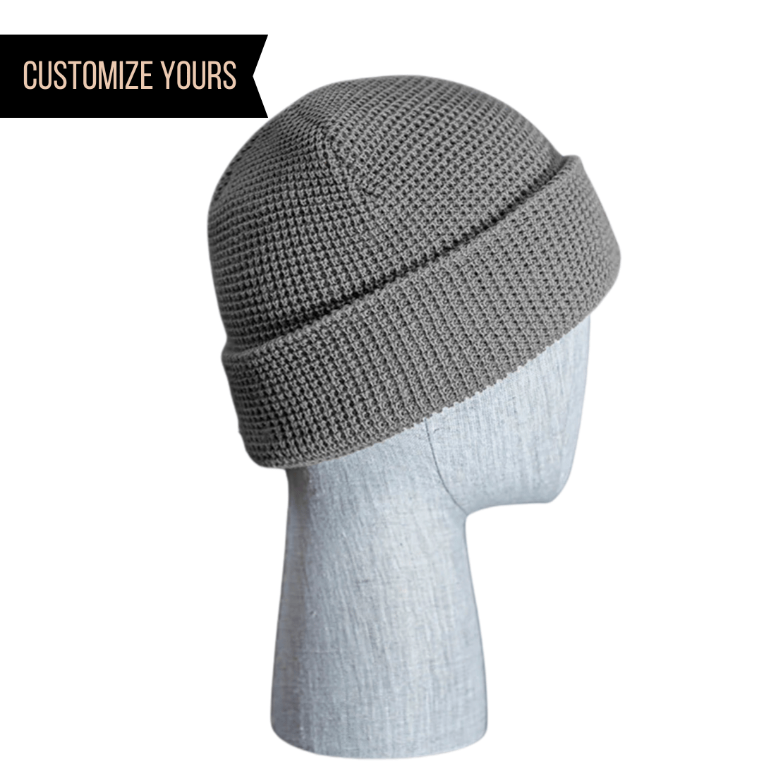 C05-A – Waffle Knit Beanie | Custom Beanies with Your Logo in Bulk-Heather Grey-Dekni-Creations