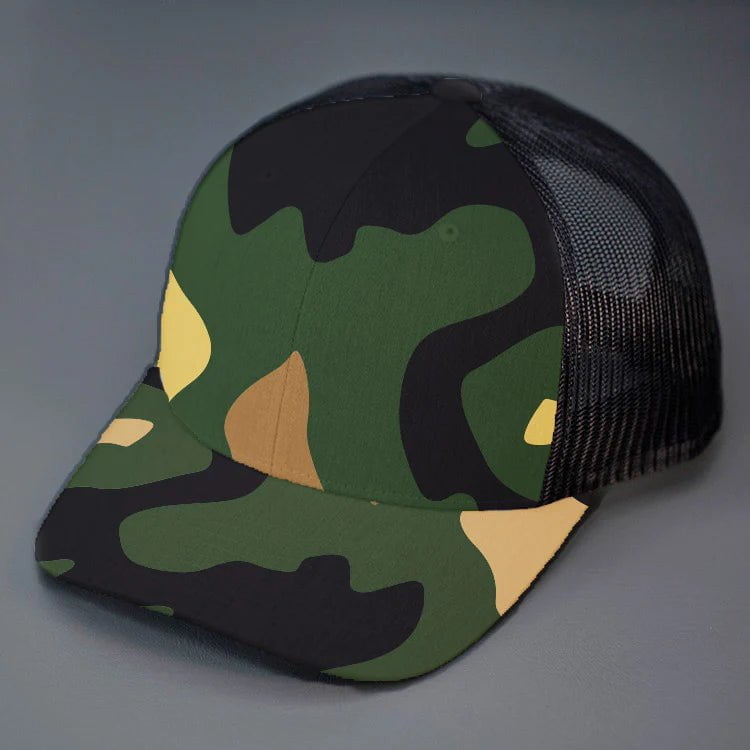 C12-CTM – Private Label Trucker Snapback Hat | Custom Hats with Your Logo in Bulk-Camo/Black-Dekni-Creations