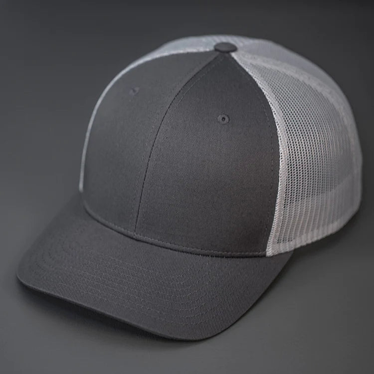 C12-CTM – Private Label Trucker Snapback Hat | Custom Hats with Your Logo in Bulk-Charcoal/Grey-Dekni-Creations