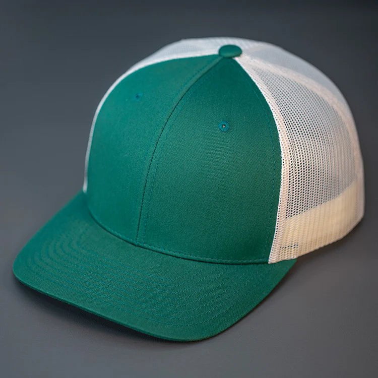 C12-CTM – Private Label Trucker Snapback Hat | Custom Hats with Your Logo in Bulk-Green/Birch-Dekni-Creations