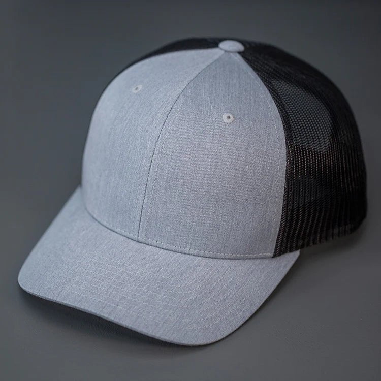 C12-CTM – Private Label Trucker Snapback Hat | Custom Hats with Your Logo in Bulk-H Grey/Black-Dekni-Creations