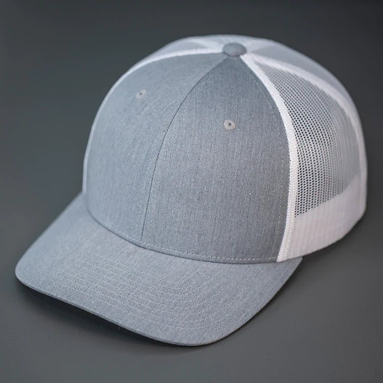 C12-CTM – Private Label Trucker Snapback Hat | Custom Hats with Your Logo in Bulk-H Grey/White-Dekni-Creations