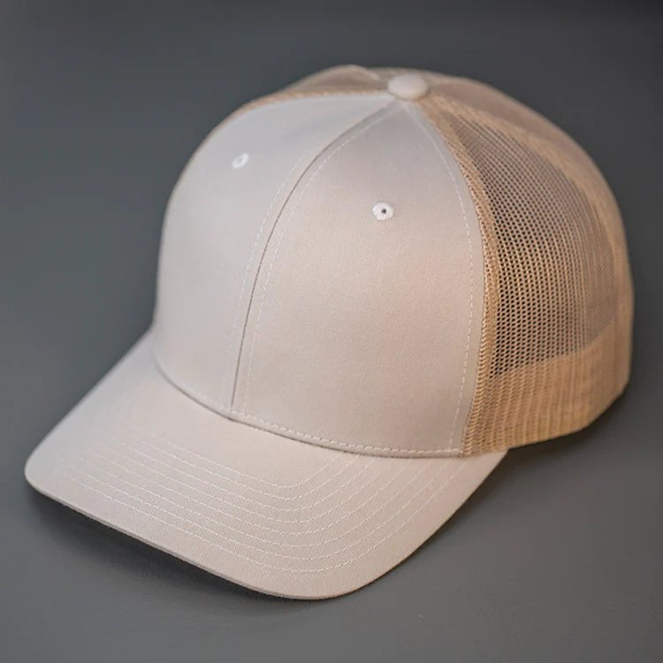 C12-CTM – Private Label Trucker Snapback Hat | Custom Hats with Your Logo in Bulk-Khaki/Tan-Dekni-Creations