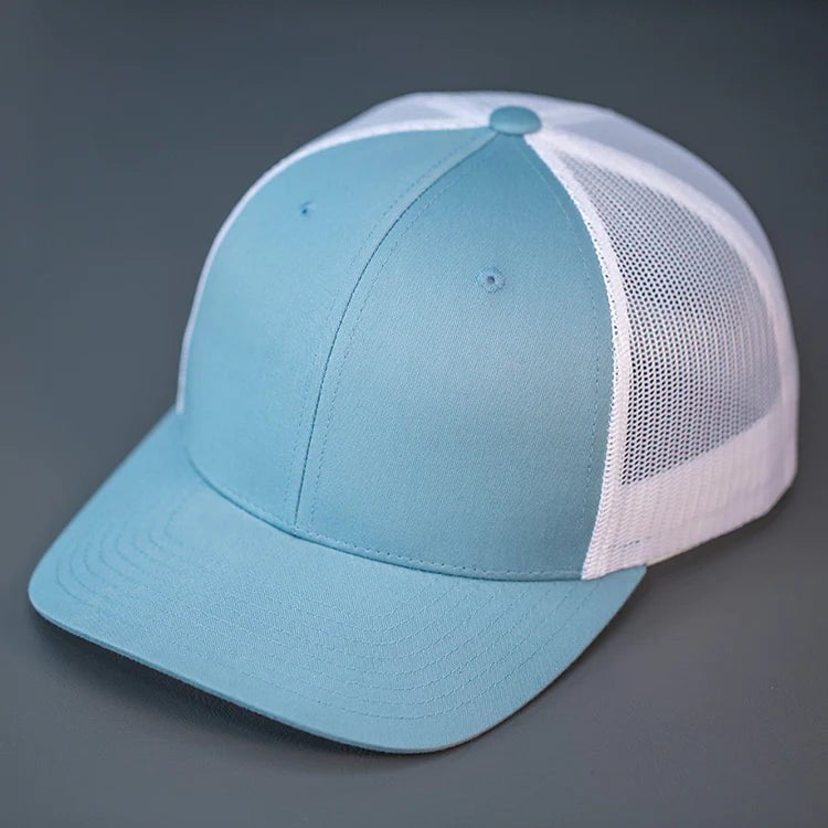 C12-CTM – Private Label Trucker Snapback Hat | Custom Hats with Your Logo in Bulk-Smoke Blue/White-Dekni-Creations