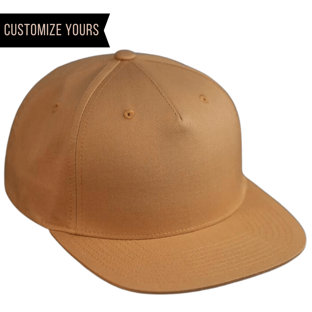 C55-CT – Pinch Front Snapback Flat Bill Hat | Custom Hats with Your Logo in Bulk-Biscuit-Dekni-Creations