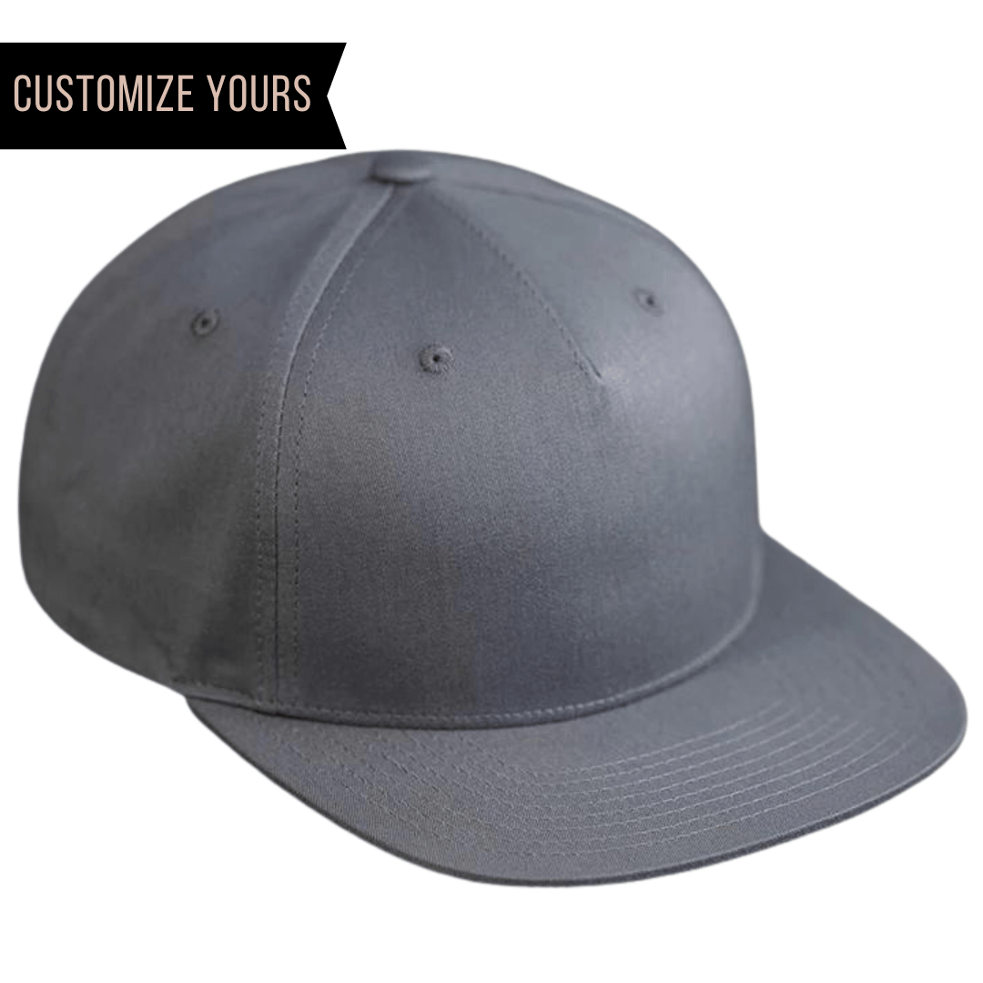 C55-CT – Pinch Front Snapback Flat Bill Hat | Custom Hats with Your Logo in Bulk-Flint Grey-Dekni-Creations