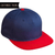 C55-CT – Pinch Front Snapback Flat Bill Hat | Custom Hats with Your Logo in Bulk-Navy/Red-Dekni-Creations