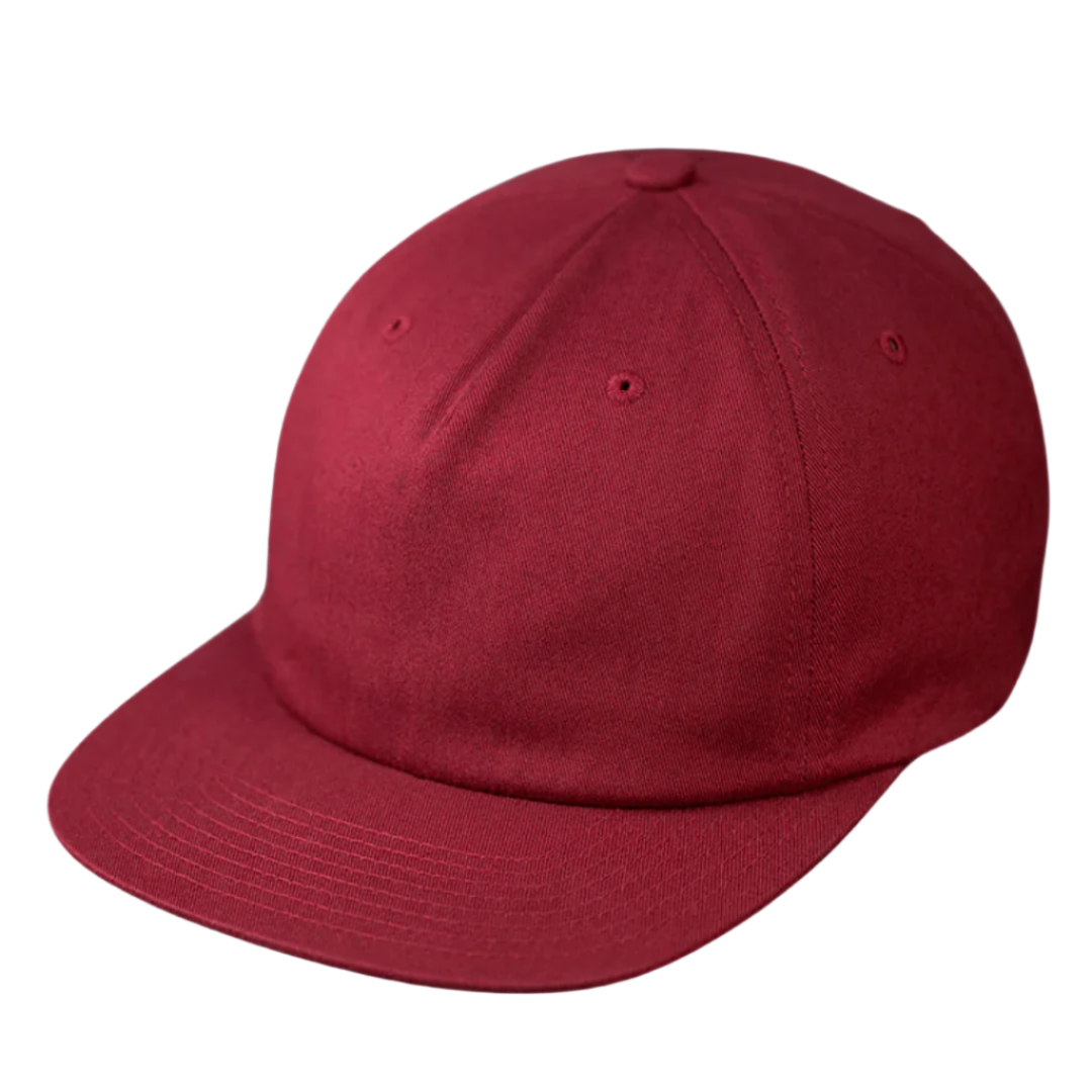 C55-PC – Pinch Front Flat Bill Leather Strap Hat | Custom Hats with Your Logo in Bulk-Pale Maroon-Dekni-Creations