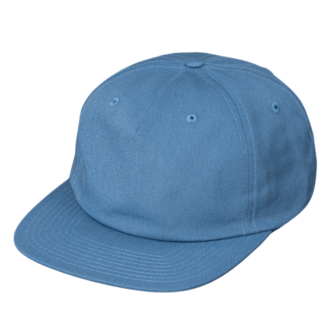 C55-PC – Pinch Front Flat Bill Leather Strap Hat | Custom Hats with Your Logo in Bulk-Sea Blue-Dekni-Creations