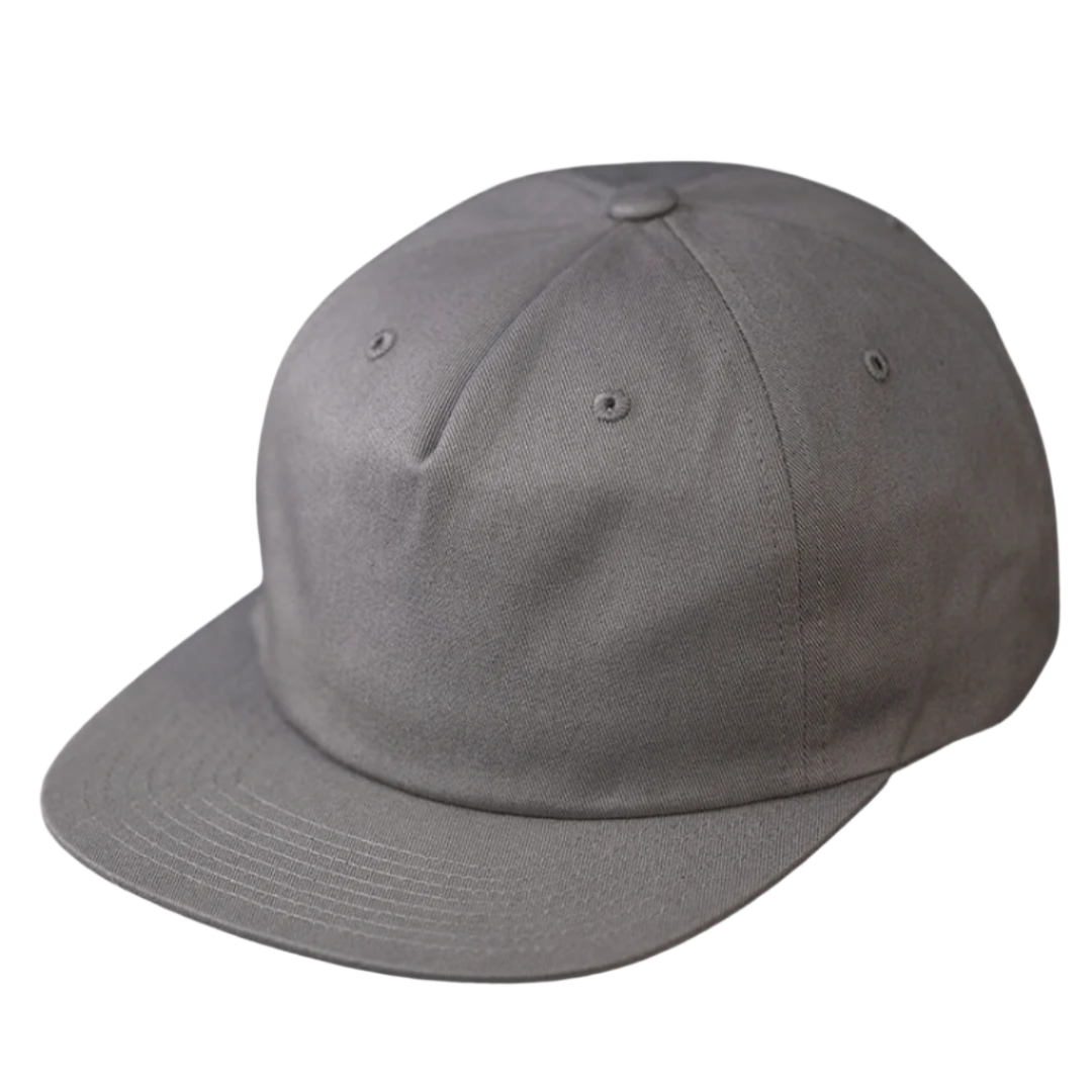 C55-PC – Pinch Front Flat Bill Leather Strap Hat | Custom Hats with Your Logo in Bulk-Steel Grey-Dekni-Creations