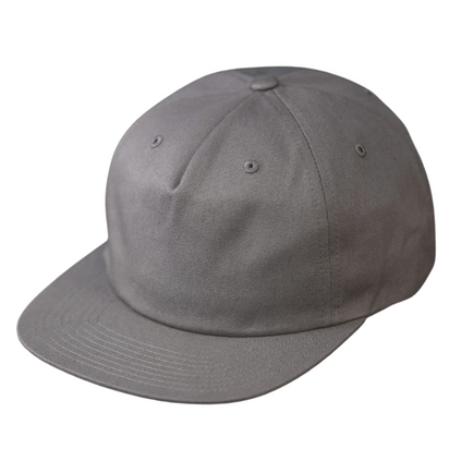 C55-PC – Pinch Front Flat Bill Leather Strap Hat | Custom Hats with Your Logo in Bulk-Steel Grey-Dekni-Creations