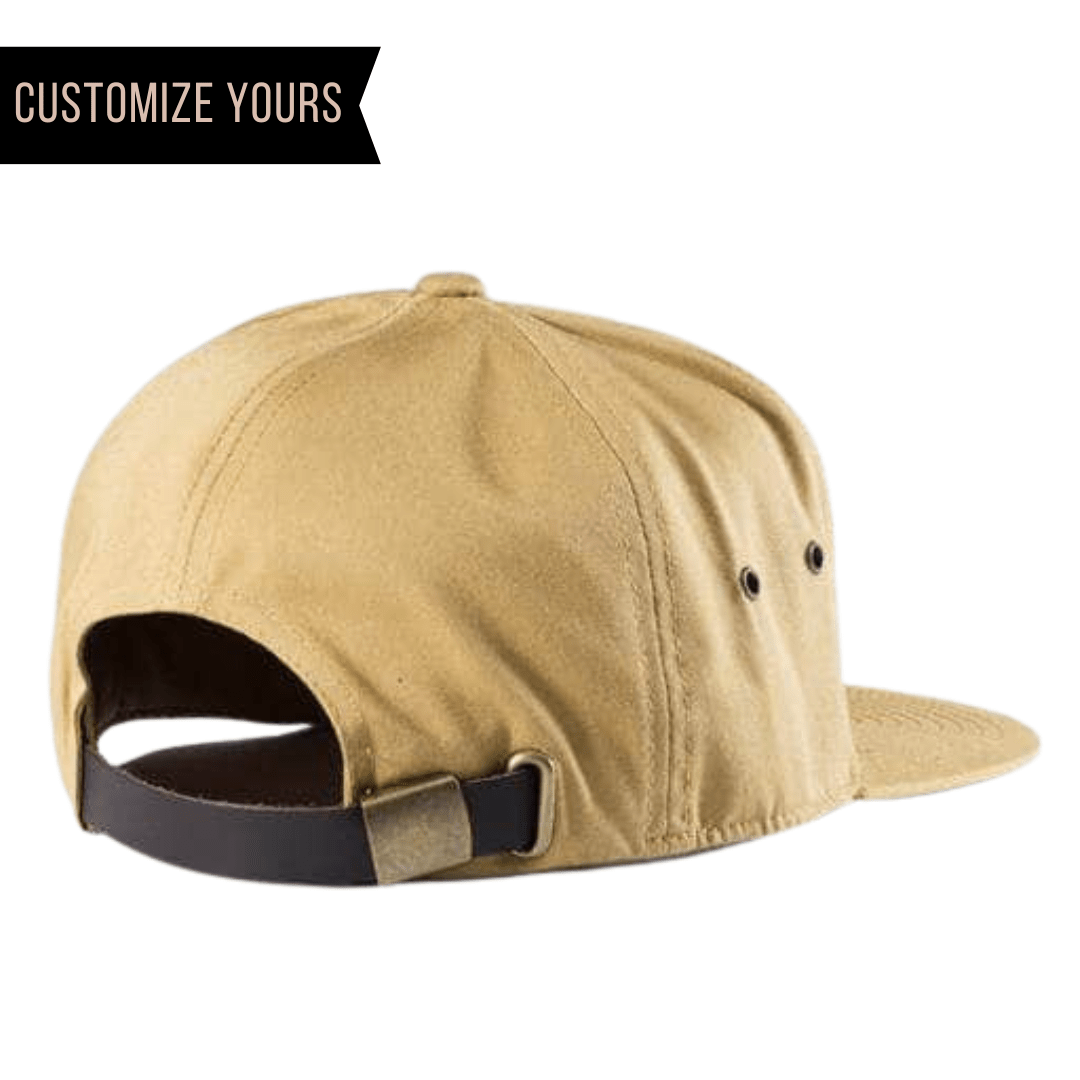 C57-CT – 7-Panel Leather Strapback Flat Bill Hat | Custom Hats with Your Logo in Bulk-Dekni-Creations