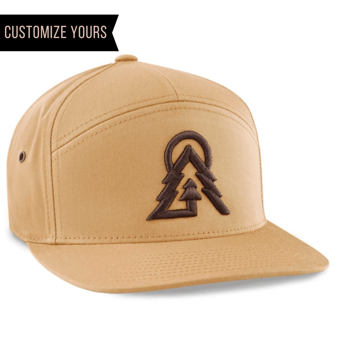 C57-CT – 7-Panel Leather Strapback Flat Bill Hat | Custom Hats with Your Logo in Bulk-Dekni-Creations