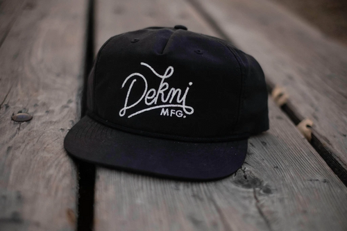 PINCH FRONT - NYLON - BLACK CUSTOM SNAPBACK WITH FLAT EMBROIDERY BY DEKNI CREATIONS IN BULK CAPS
